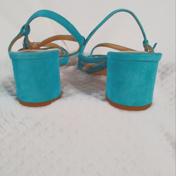 Talbots Blue Strappy Sandals with Low Block Heel - Picture 8 of 9